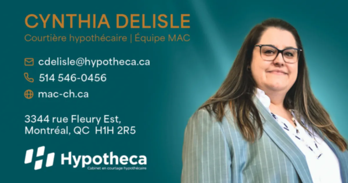 Cynthia Delisle, Courtière hypothécaire en financement résidentiel à Montréal chez Hypotheca | Equipe MAC