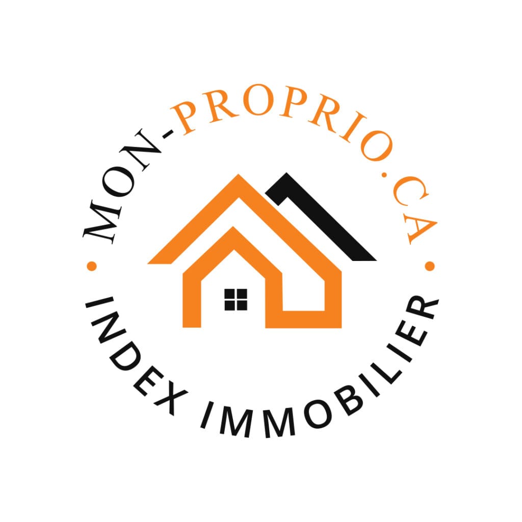 Logo Mon-Proprio.ca représentant une maison orange et noire avec la mention index immobilier