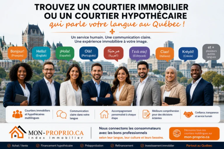 Courtiers immobiliers et hypothécaires multilingues au Québec