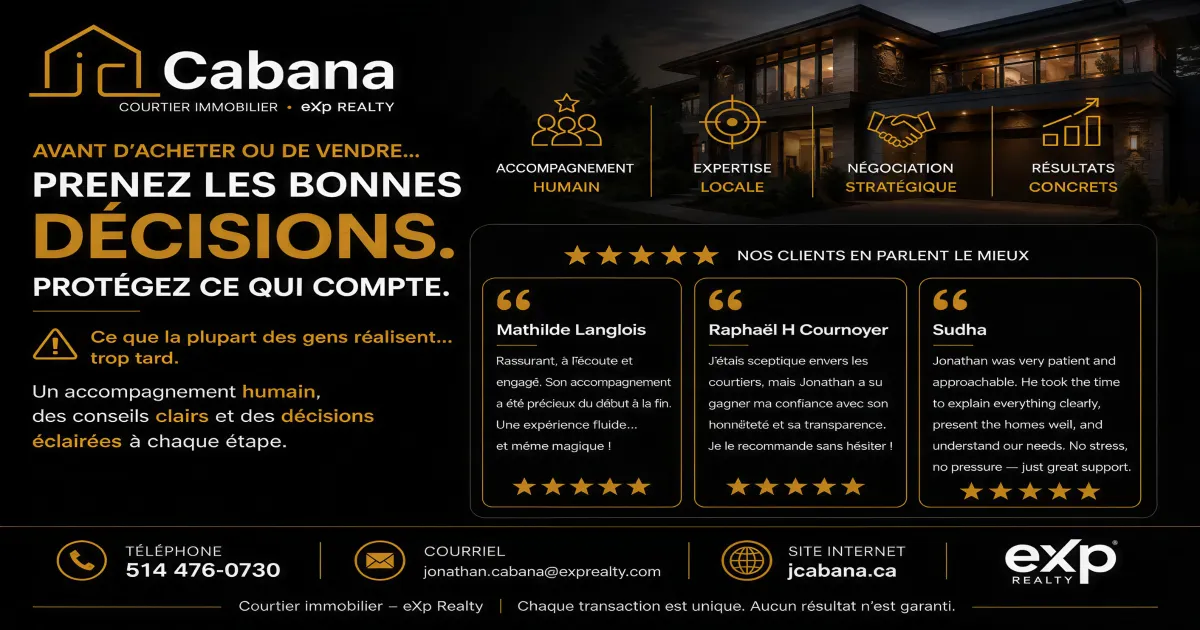 Jonathan Cabana courtier immobilier résidentiel et commercial / residential and commercial real estate broker