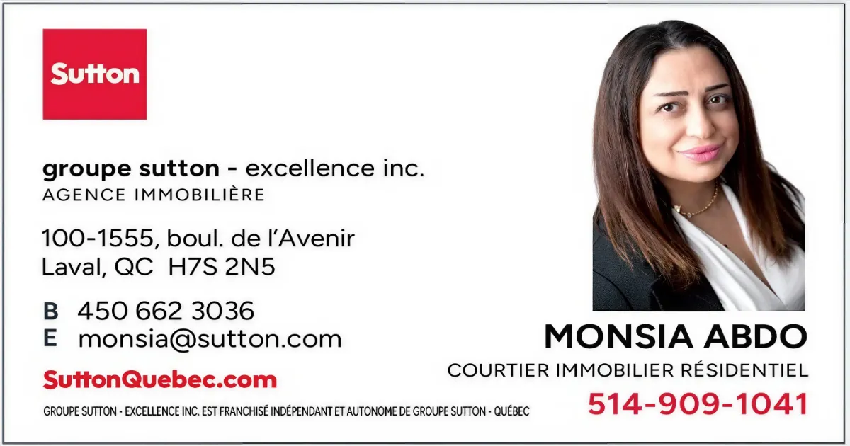 Monsia Abdo courtier immobilier résidentiel à Laval chez Groupe Sutton excellence