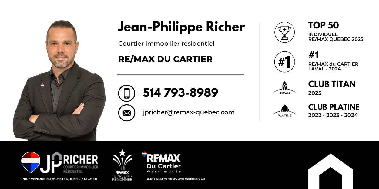 Courtier immobilier à Saint-Eustache | Jean Philippe Richer, RE/MAX du Cartier